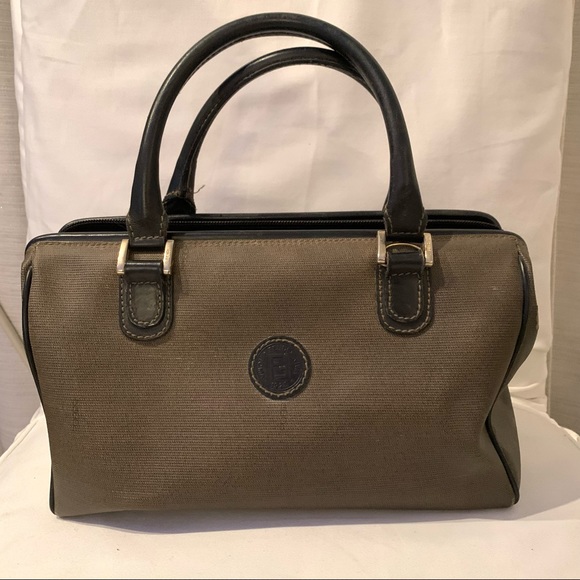 FENDI brown black Boston top handle purse vtg - Picture 2 of 13